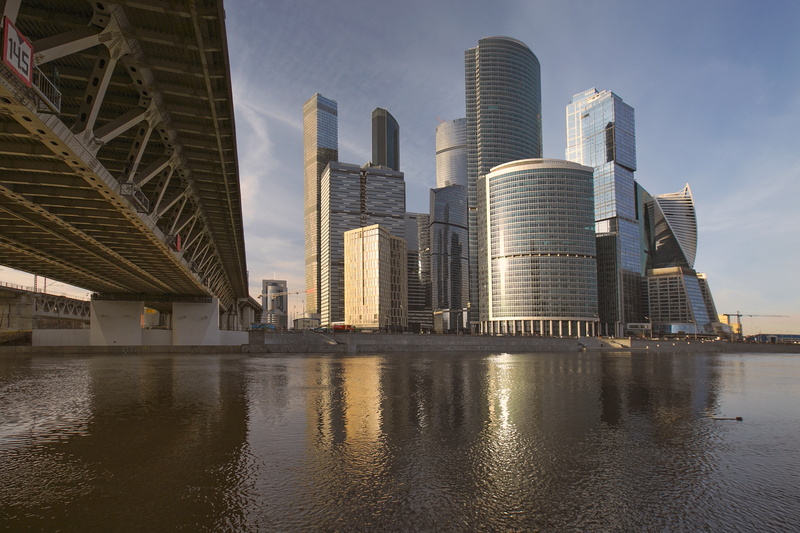 Moscow-City, Bridge, 2K, Moscow City, Building, Buildings, River, Russia, Moscow