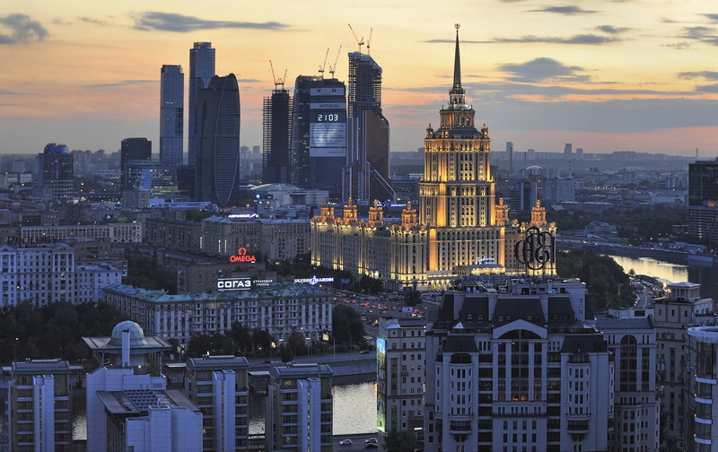 tourism, building, cityscape, modern, travel, building exterior, cloud - sky, tower, sunset, outdoors, tall - high, architecture, Moscow, 1080P, spire