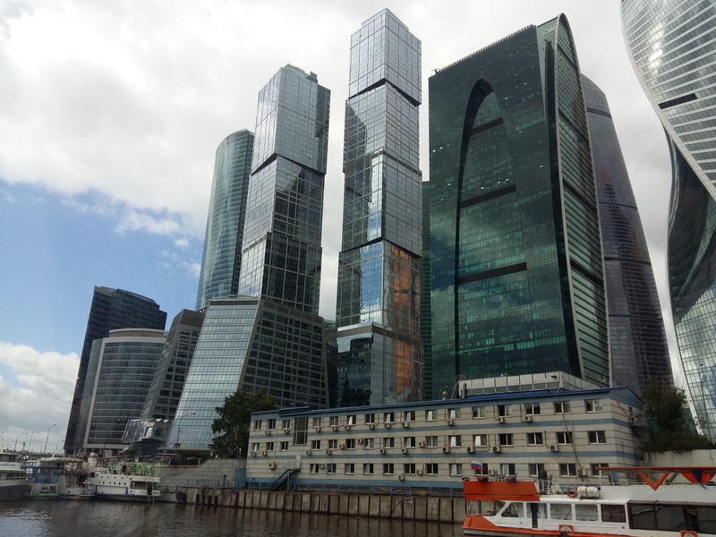 day, river, office, modern buildings, cloud - sky, city life, modern, tall - high, moscow, tower, glass - material, low angle view, financial district