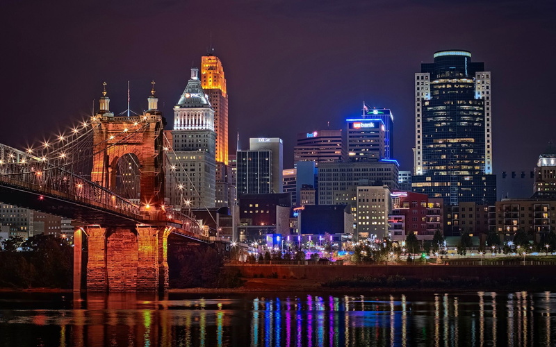 residential district, built structure, landscape, downtown district, sky, architecture, water, building exterior, building, modern, night, tall - high