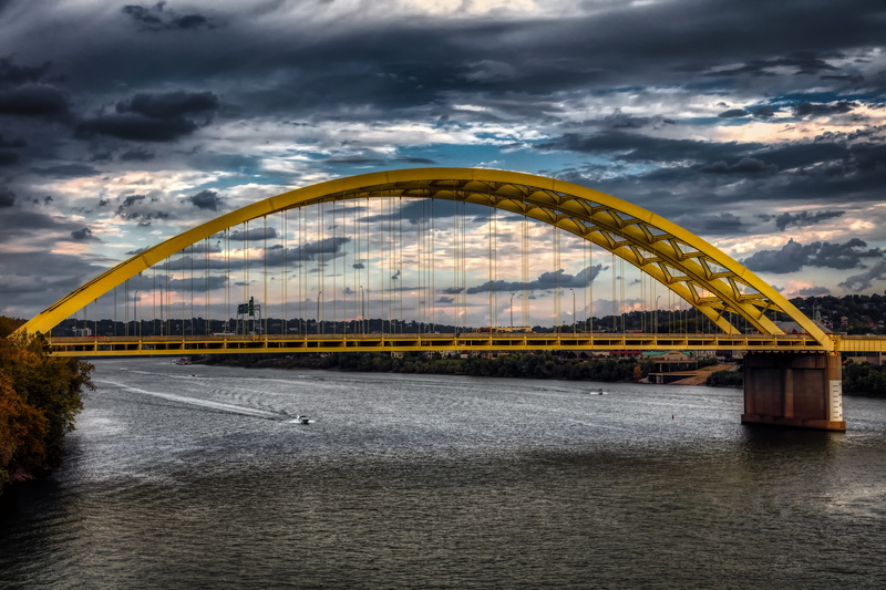 dusk, cincinnati, connection, outdoors, 4K, nature, cloud - sky, transportation, arch bridge, scenics - nature, built structure, bridge - man made structure