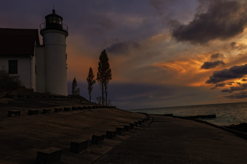 tranquil scene, tranquility, building exterior, beauty in nature, canon, beach, lighthouse, pointbetsie, water, the past, cloud - sky, nature, singhrayfilters