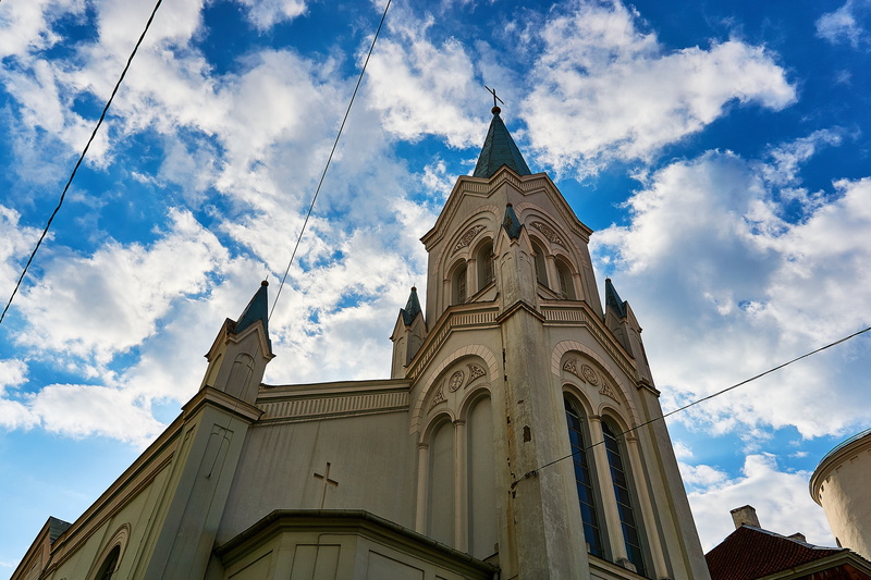 place of worship, outdoors, historic old town, church, tower, built structure, old town, latvia, riga, spirituality, belief, 5K, history, building exterior