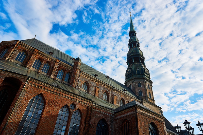 city, the past, concrete, cloud - sky, built structure, historically, religion, tower, nature, riga old town, building, Latvia, clock, arch, outdoors, angle