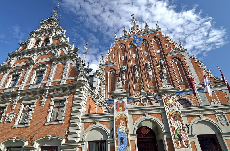 travel destinations, 1080P, sky, building exterior, window, riga, place of worship, ornate, spirituality, no people, city, building, cloud - sky, latvia