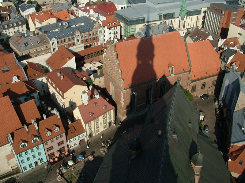 residential district, crowded, city life, incidental people, BirdS Eye View, cityscape, high angle view, street, sunlight, nature, old town, riga old town