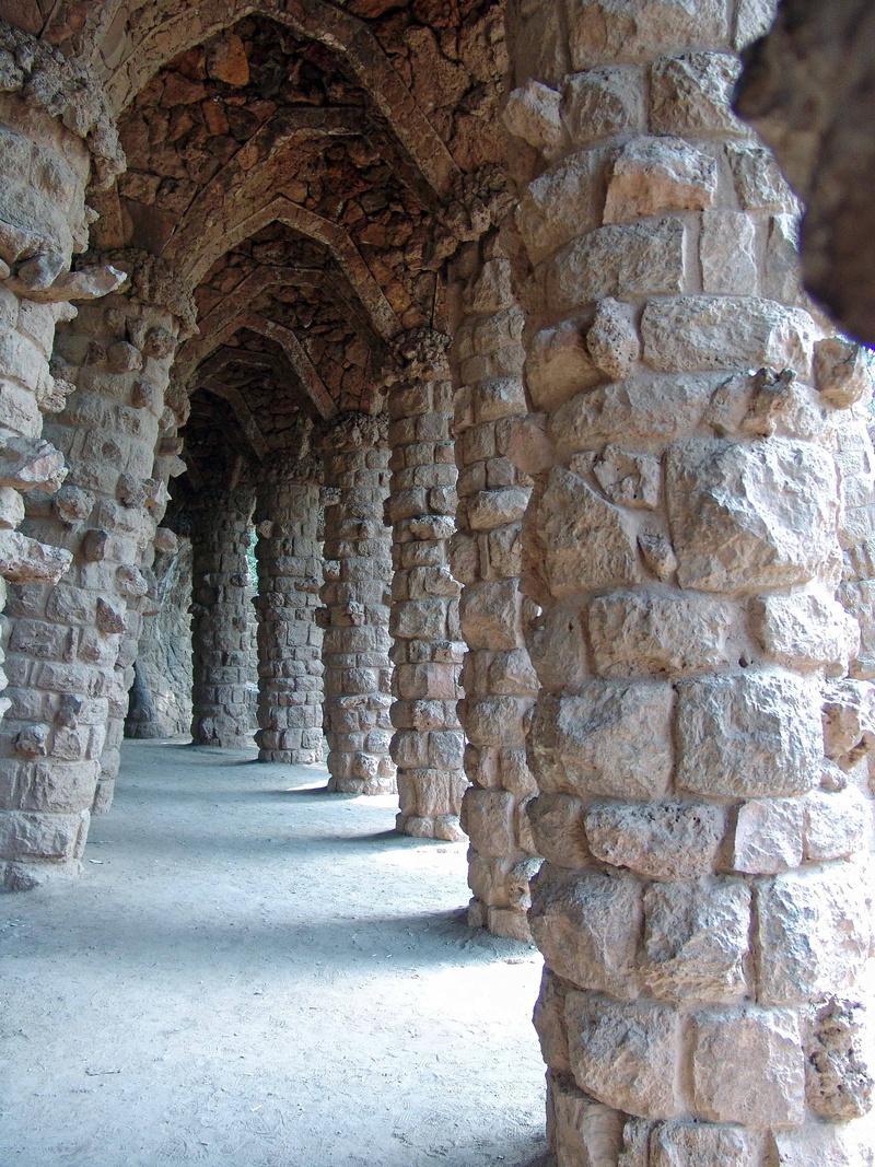 history, stone wall, the past, travel destinations, barcelona, colonnade, architecture, building, tourism, corridor, arch, architectural column, day, ancient civilization