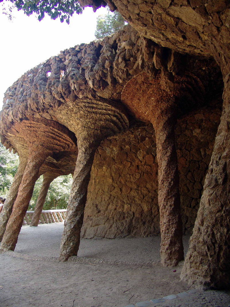 barcelona, güell, the past, architectural column, travel destinations, day, old, solid, outdoors, sky, 2K, stone wall, history, fun, ancient, nature, park güell
