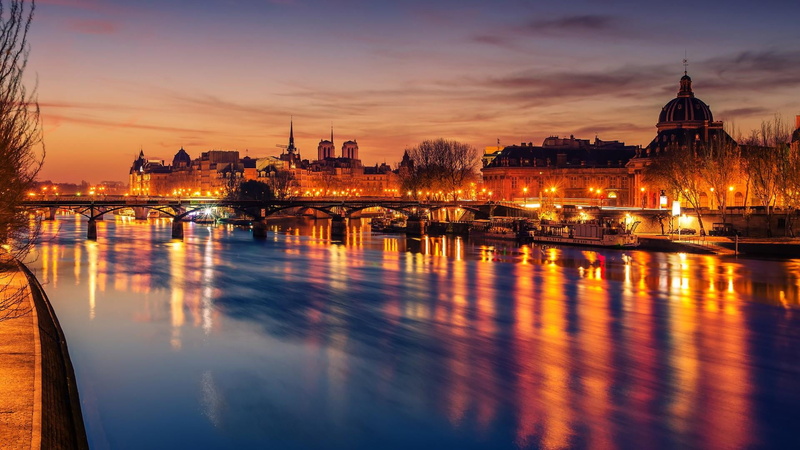 1080P, travel destinations, bridge - man made structure, river, nature, sky, water, cityscape, france, bridge, waterway, arch bridge, cloud - sky, europe