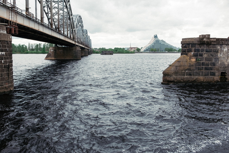 dvina, view, tourism, library, travel destinations, outdoors, building exterior, stone, modern, 4K, latvia, daugava, connection, nature, transportation