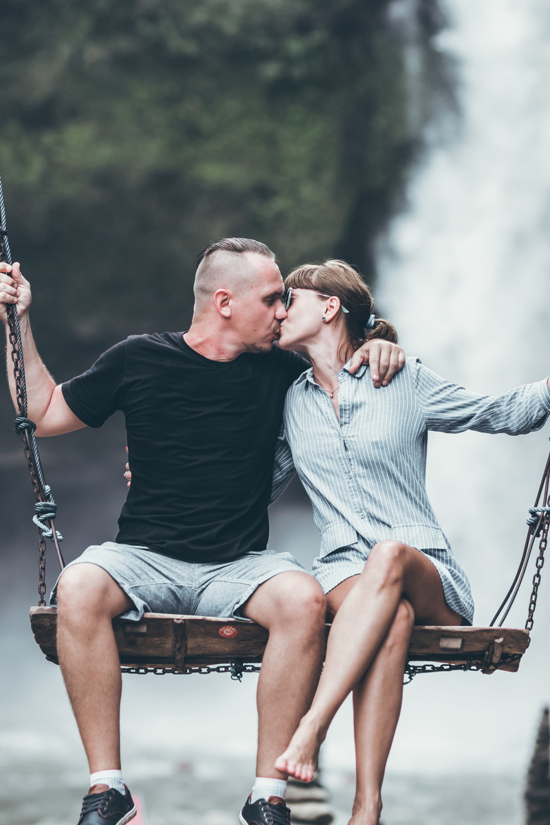 happiness, romantic, young men, couple - relationship, enjoyment, wooden, day, adult, love, indonesia, man, male, girl, men, husband, bonding, sitting