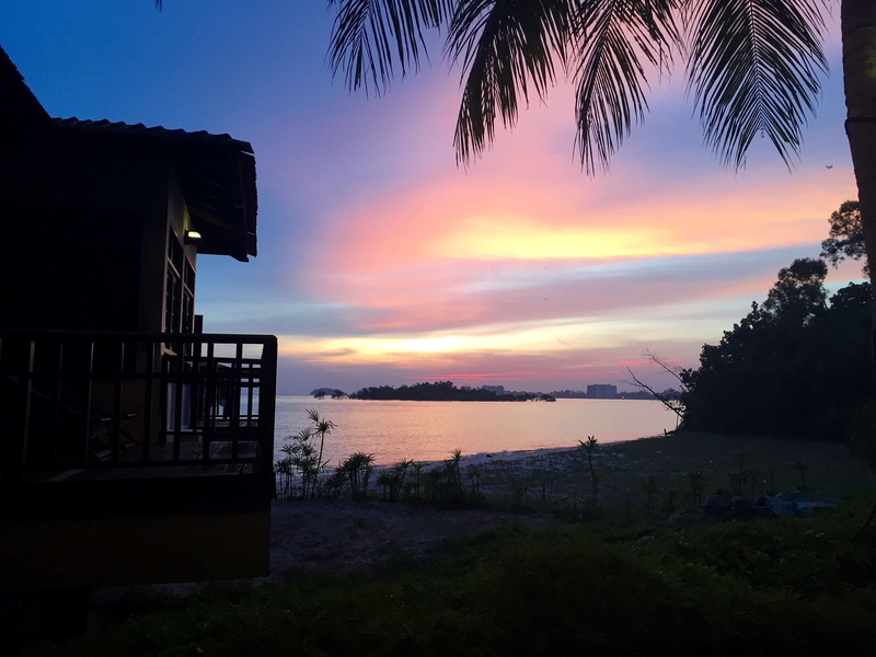 scenics - nature, cotton candy, outdoors, architecture, no people, plant, beach, silhouette, beauty in nature, 2K, nature, tranquil scene, sunset, horizon