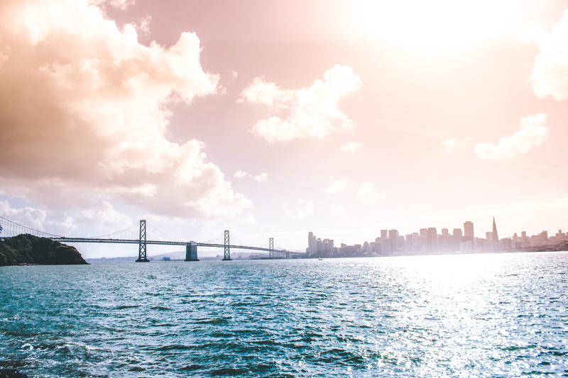 connection, cool, #ocean, bay, sea, waterfront, cotton candy, suspension bridge, architecture, outdoors, cloud - sky, united states, sick, nature, 5K