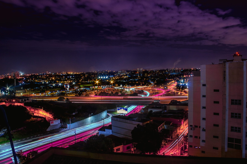 outdoors, brazil, timelapse, time, residential district, built structure, saopaulo, high angle view, lapse, vehicle, night, light, cloudy, exposure, nighttime
