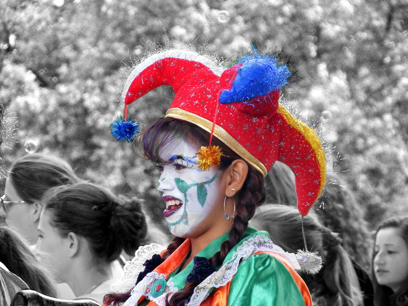 adult, outdoors, group of people, carnival, face, girl, clothing, woman, female, headshot, decorated, women, lifestyles, disguise, 2K, dressing up, emotion