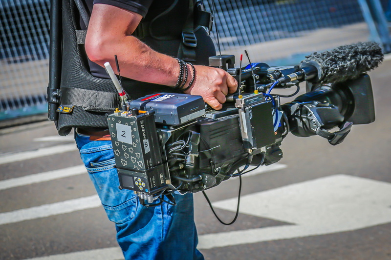 human hand, reporter, government, standing, reportage, documentary, holding, street, journalist, photographer, day, 4K, hand, technology, film camera