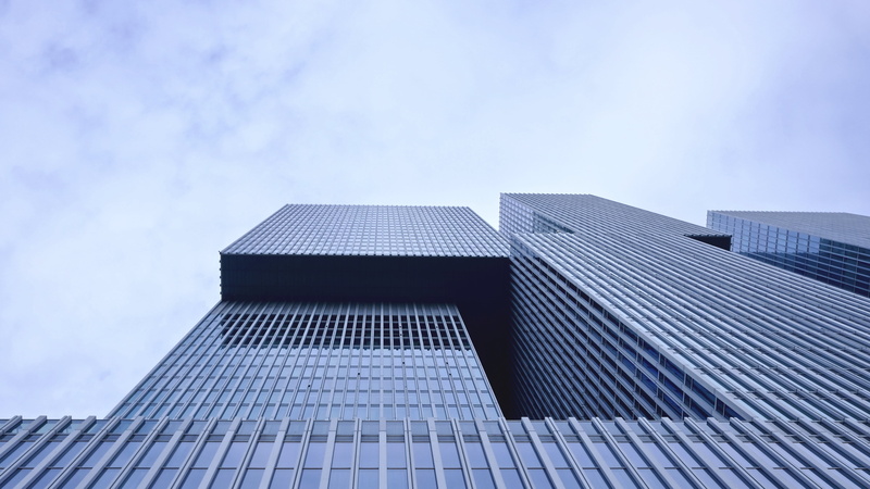 condominium, tall - high, building, skyscraper, abstract, blue, windows, office, no people, pattern, outdoors, hotel, rise, low, directly below, cloud - sky