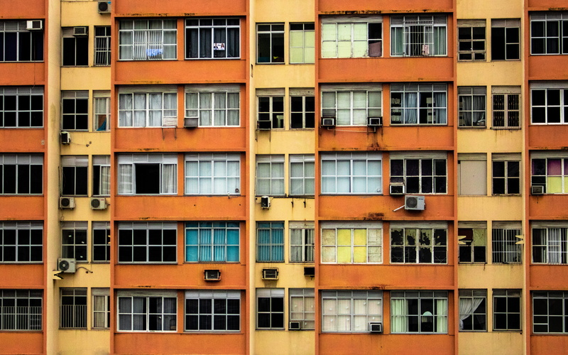 backgrounds, pattern, condo, in a row, residences, day, apartment building, orange, dwelling, beige, glass windows, residential district, urban, side by side