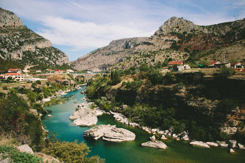scenics - nature, europe, forest, rock, beauty in nature, montenegro, houses, sky, montengro, mountains, no people, day, high angle view, tranquility, water