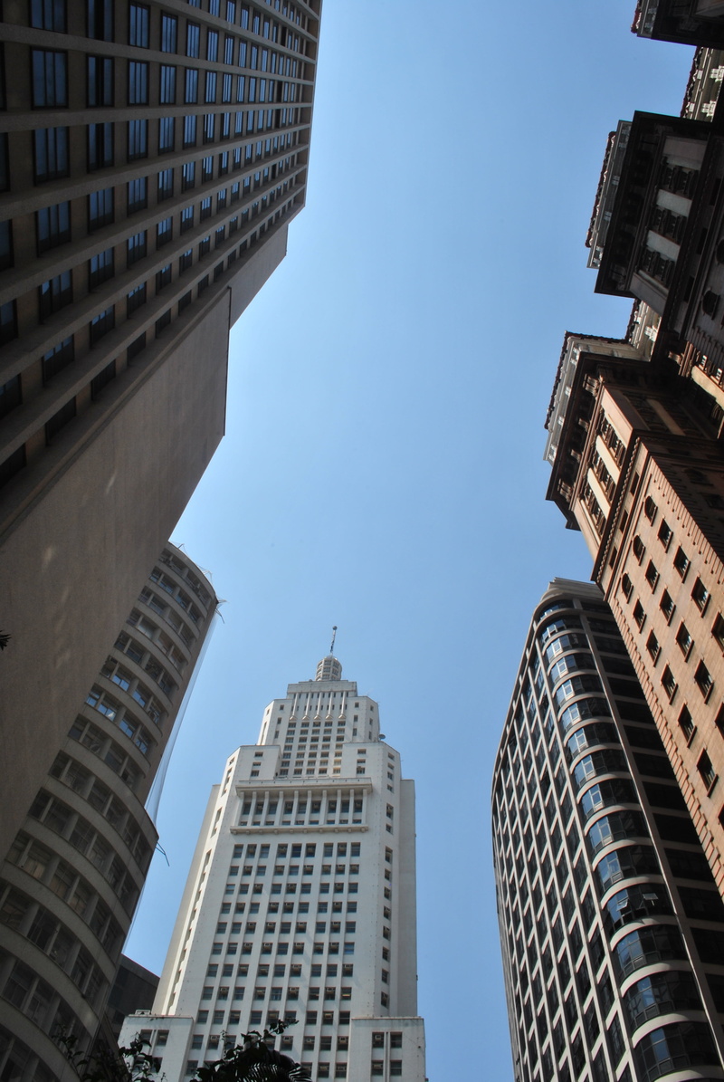 destinations, city, clear sky, travel, architecture, low angle view, 4K, urban Scene, financial district, center, martinelli, paulo, downtown District