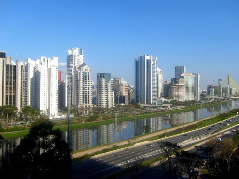 river, america, city, 4K, south, paulo, megapole, buildings, sao, brazil