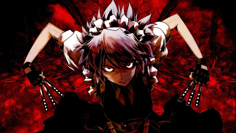 Red Eyes, Glove, White Hair, Sakuya Izayoi, Anime, Headdress, Short Hair, Knife, Weapon, Touhou, 1080P