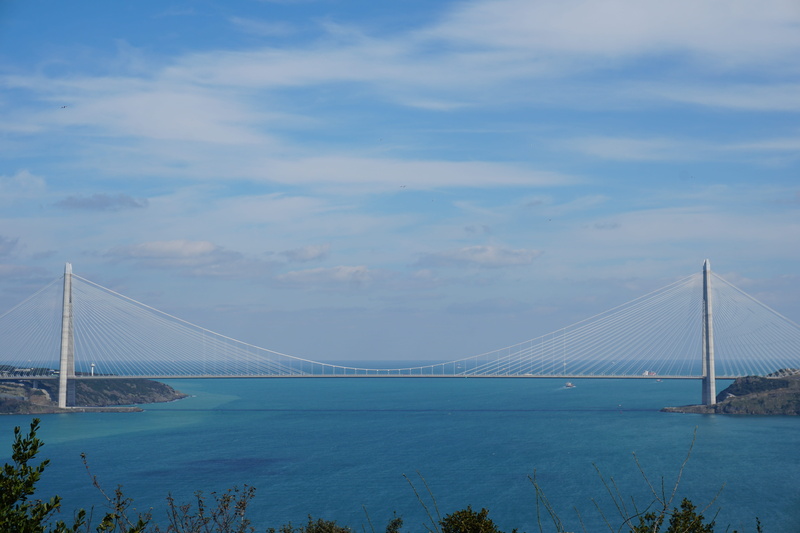 cloud - sky, architecture, blue, transportation, travel destinations, sea, beauty in nature, bridge, day, the strait of istanbul, bay, connection, engineering