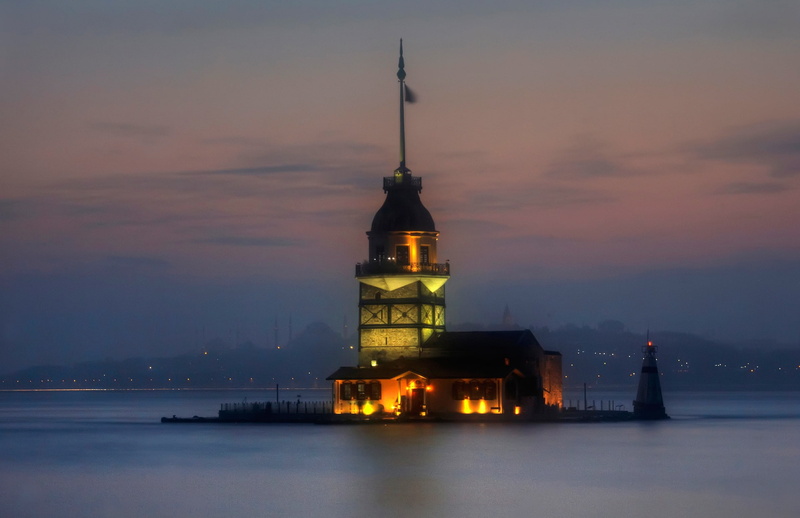lights, Strait, The Bosphorus, lighthouse, Turkey, 1080P, Istanbul