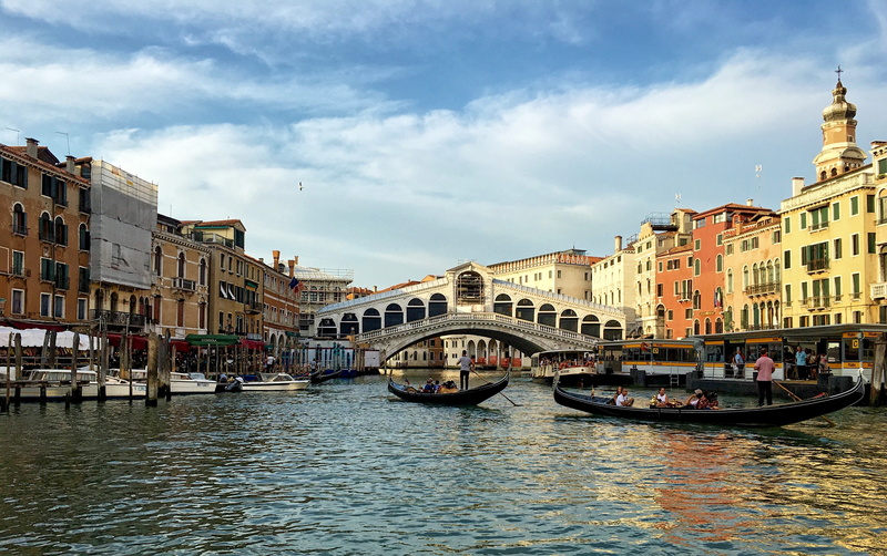 passenger craft, nautical vessel, rialto bridge, transportation, nature, travel, cloud - sky, bridge - man made structure, Italy, building exterior, citytrip