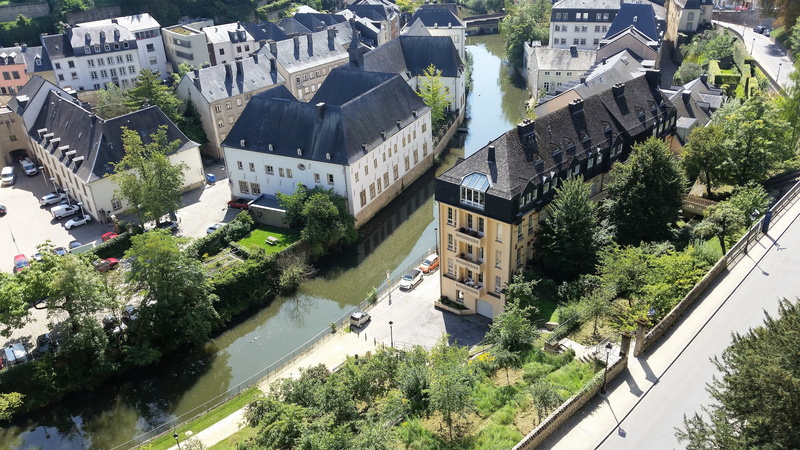 no people, citytrip, transportation, building, 5K, sunlight, water, high angle view, day, built structure, building exterior, luxembourg, nature, mode of transportation