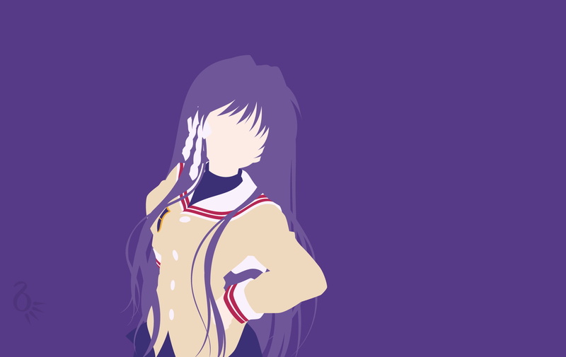 Simple Background, hairstyle, pink color, Clannad, copy space, 720P, lifestyles, representation, human representation, one person, colored background