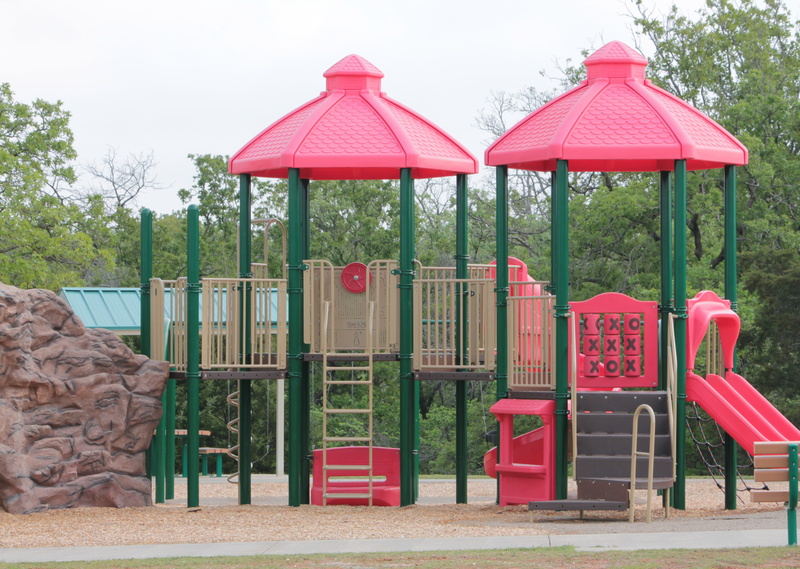 Outdoor, outdoors, park, barrier, Play, playing, park - man made space, recreation, plant, equipment, children, tree, red, protection, built structure