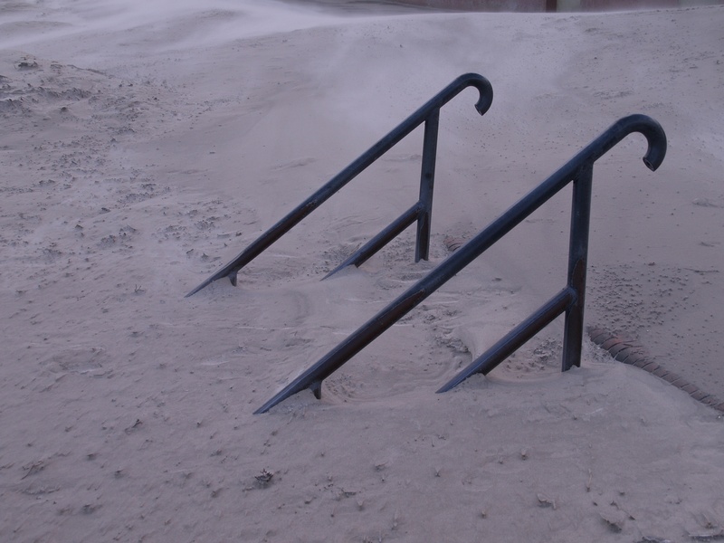 nature, outdoors, absence, high angle view, slide, empty, outdoor play equipment, wind, drift, land, stairs, seesaw, sand, playground, 2K, wood - material