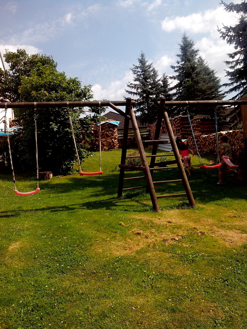 empty, garden, plant, swing, childhood, tree, playground, grass, 2K, park, growth, outdoors, sky, cloud - sky, day, green color, jungle gym, outdoor play equipment