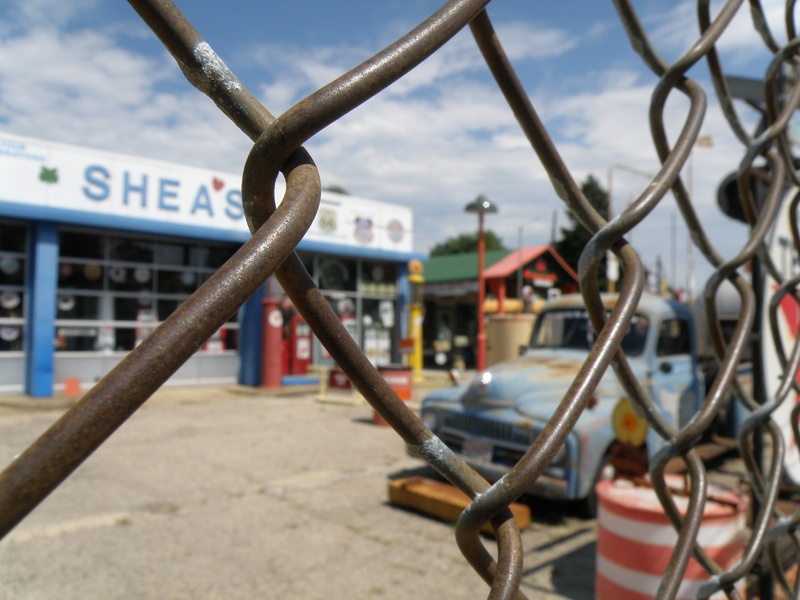 metal, route 66, security, building exterior, outdoor play equipment, jungle gym, close-up, chainlink fence, safety, fence, outdoors, 2K, no people, iron - metal