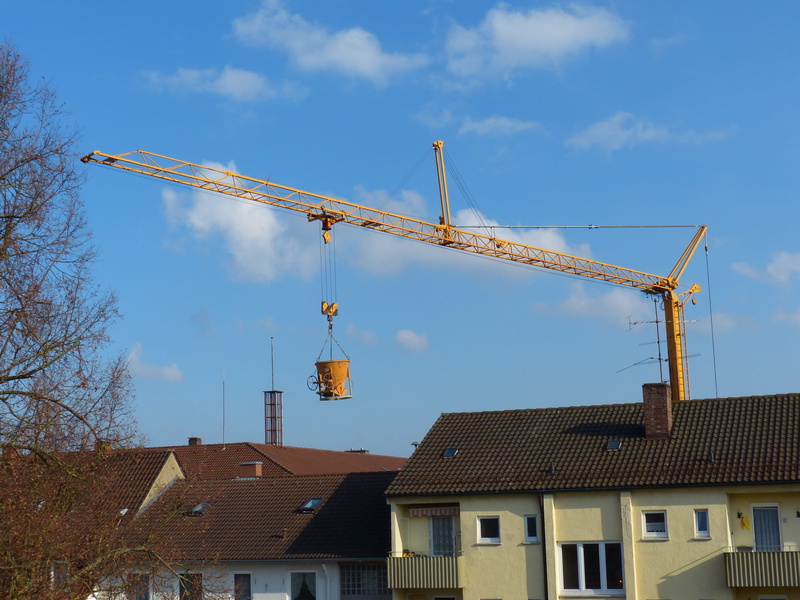 machinery, day, development, house construction, building, hoist rope, Crane, crane boom, rope, building exterior, 4K, crane - construction machinery