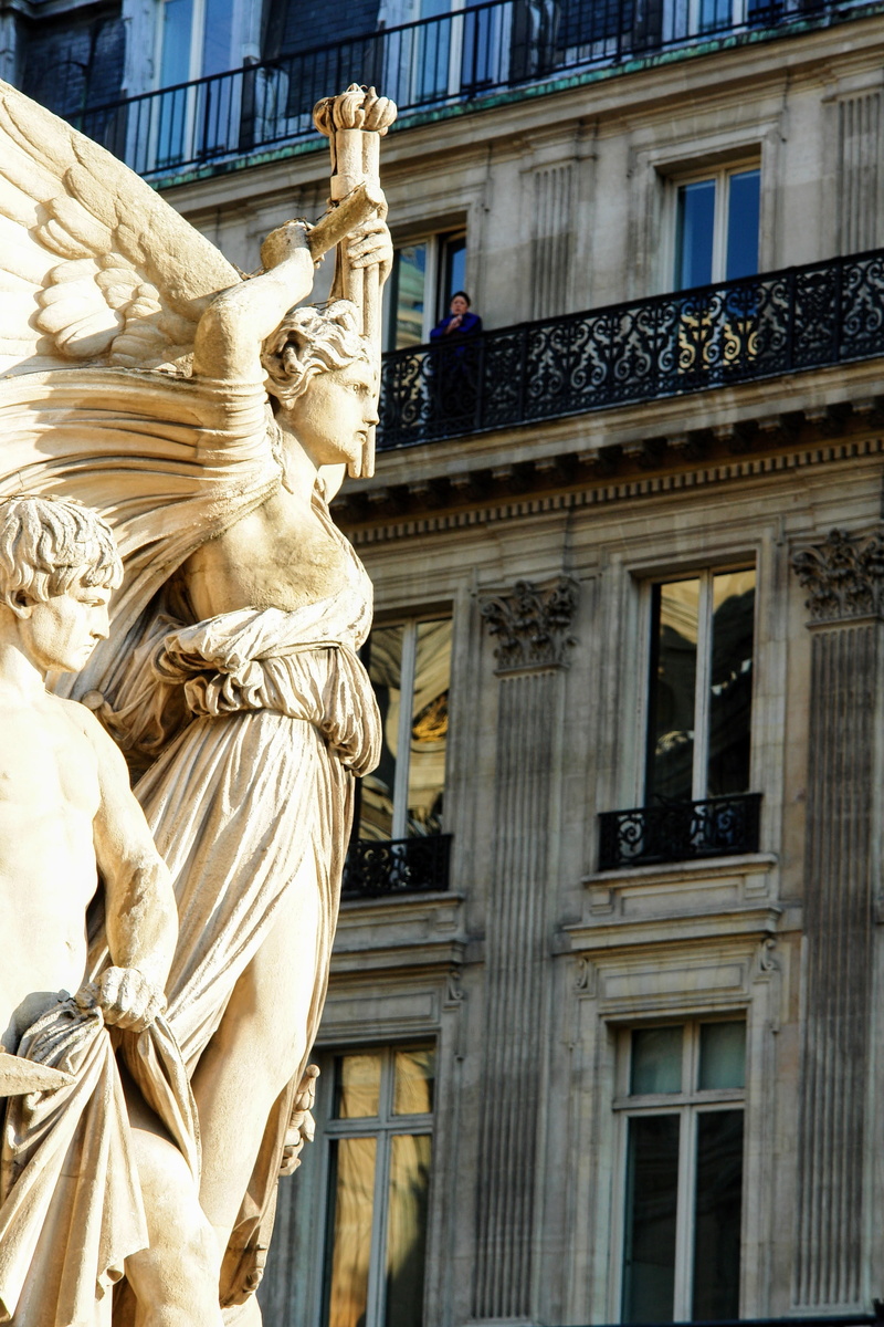 architecture, creativity, urban, art nouveau, low angle view, representation, male likeness, human representation, angel, history, craft, city, france