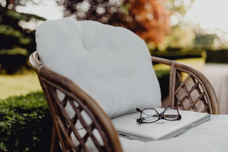 selective focus, people, work, armchair, 5K, eyeglasses, table, casual clothing, terrace, chair, plant, close-up, sketch, tree, fashion, wicker, study