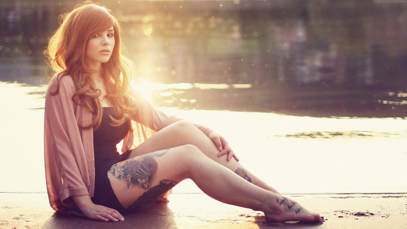 long hair, lifestyles, women, one person, nature, casual clothing, beauty, 1080P, sitting, hairstyle, Julia Coldfront, contemplation, outdoors, adult