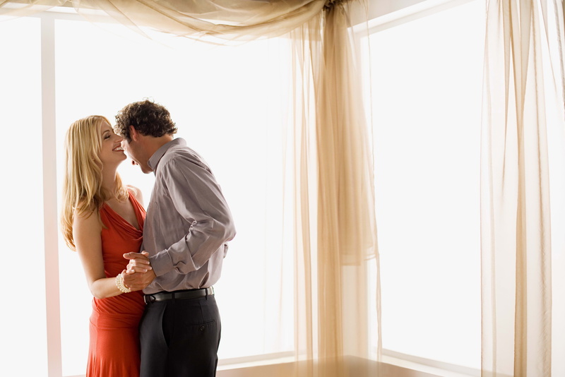 falling in love, affectionate, lifestyles, curtain, two People, looking, dance, suit, emotion, blond Hair, window, beautiful, beauty, 5K, elegance, love