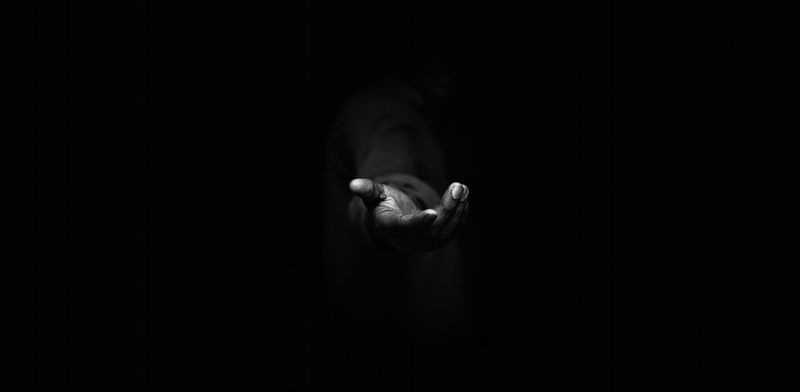 human face, one person, studio shot, black background, adult, men, 1080P, dark, copy space, human body part, unrecognizable person, hand, lifestyles, human finger