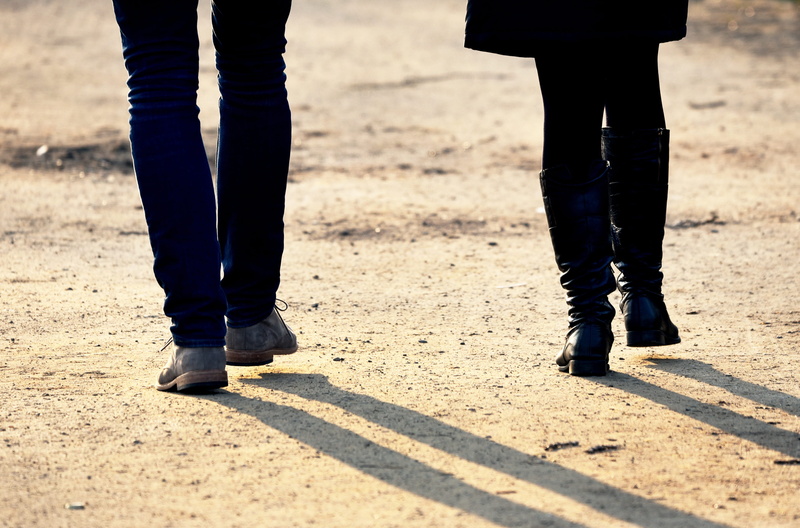 walking, body part, man, human leg, nature, two people, 4K, women, human foot, sunlight, couple, road, footpath, together, step, low section, standing