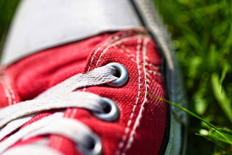 outdoors, structure, warm clothing, shoe laces, wool, photo, grass, canvas shoe, 5K, plant, textile, shoelace, no people, eyelet, extreme close-up, pair