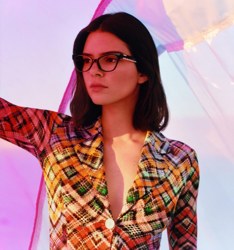 model, women with glasses, brunette, shoulder length hair, Kendall Jenner, women, 1080P, dark hair
