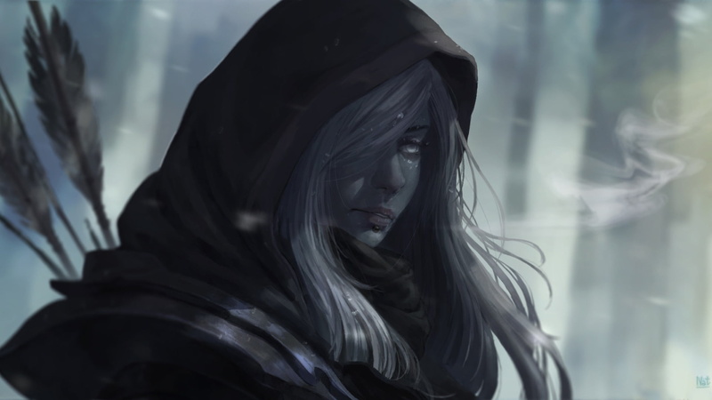 Drow, Art, Traxex, Drow ranger, Dota, Figure, 1080P, Ranger, blue, Nat, kopeck piece, Dota 2, Trucks