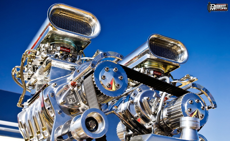 low angle view, car, steel, alloy, machinery, land vehicle, outdoors, vehicle, 2008, goodguys, no people, engine, metal, southwest, classic car, Motors