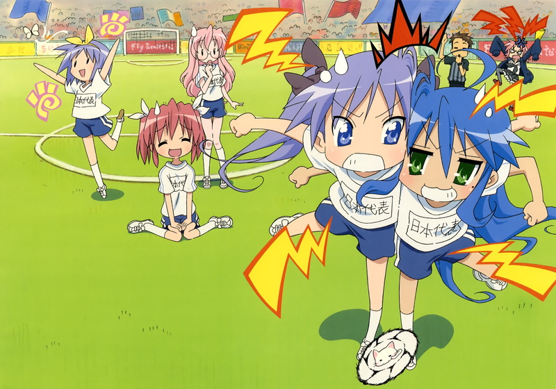 tsukasa, art, gym, takara, lucky, hiiragi, soccer, akira, hd, kogami, Lucky Star, star, kagami, 4K, kobayakawa, uniforms, yutaka, miyuki, anime