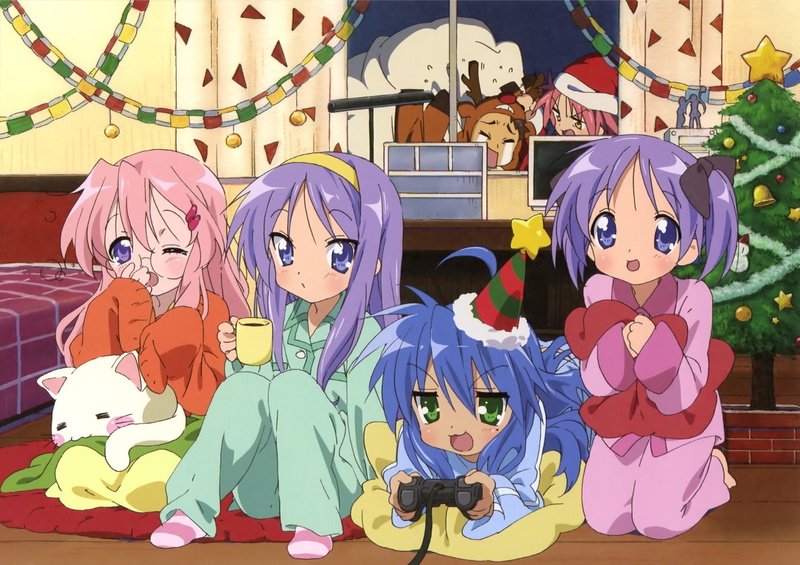 Tsukasa Hiiragi, multi colored, Lucky Star, 1080P, art and craft, celebration, people, representation, toy, Anime, Konata Izumi, human representation