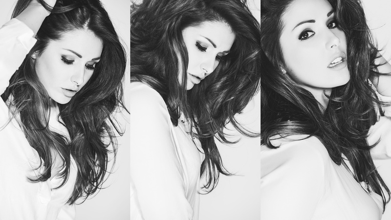 Lucy Pinder, 4K, women, collage, brunette, monochrome