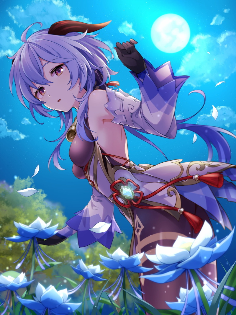 Ganyu (Genshin Impact), Genshin Impact, 1080P, anime girls, bodystockings